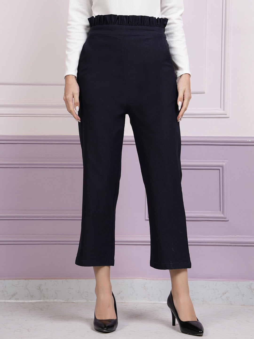 Women Smart High-Rise Trousers