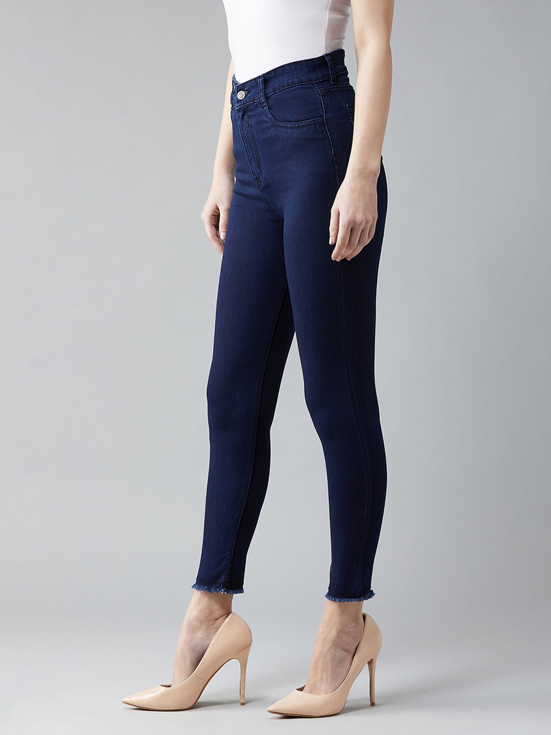 Women Navy Blue Skinny Fit High-Rise Clean Look Stretchable Jeans