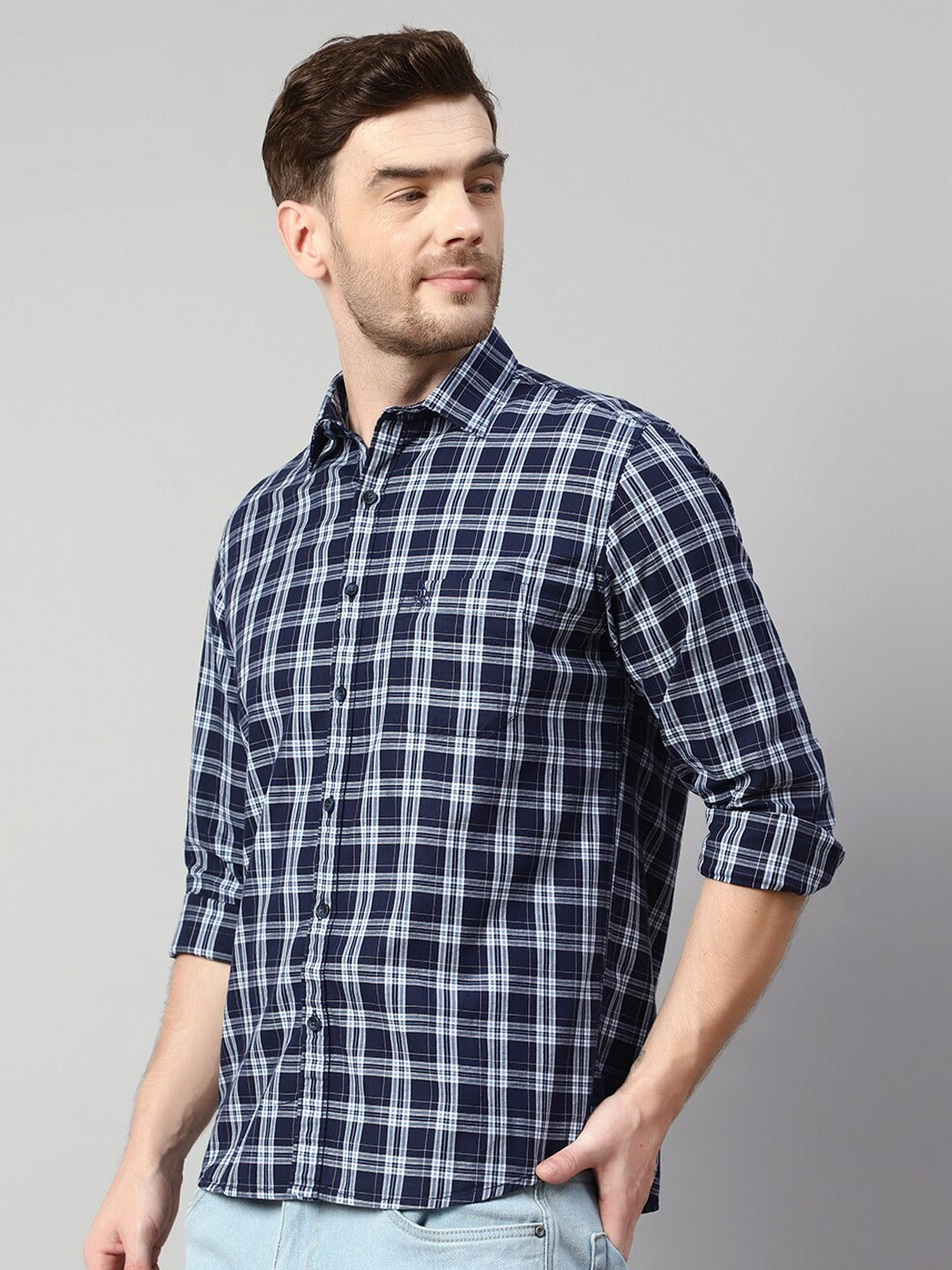 Tartan Checks Cotton Casual Shirt