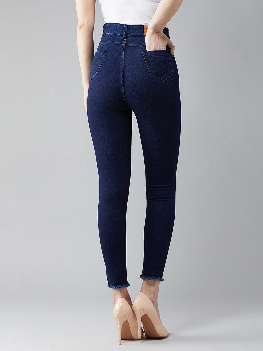 Women Navy Blue Skinny Fit High-Rise Clean Look Stretchable Jeans