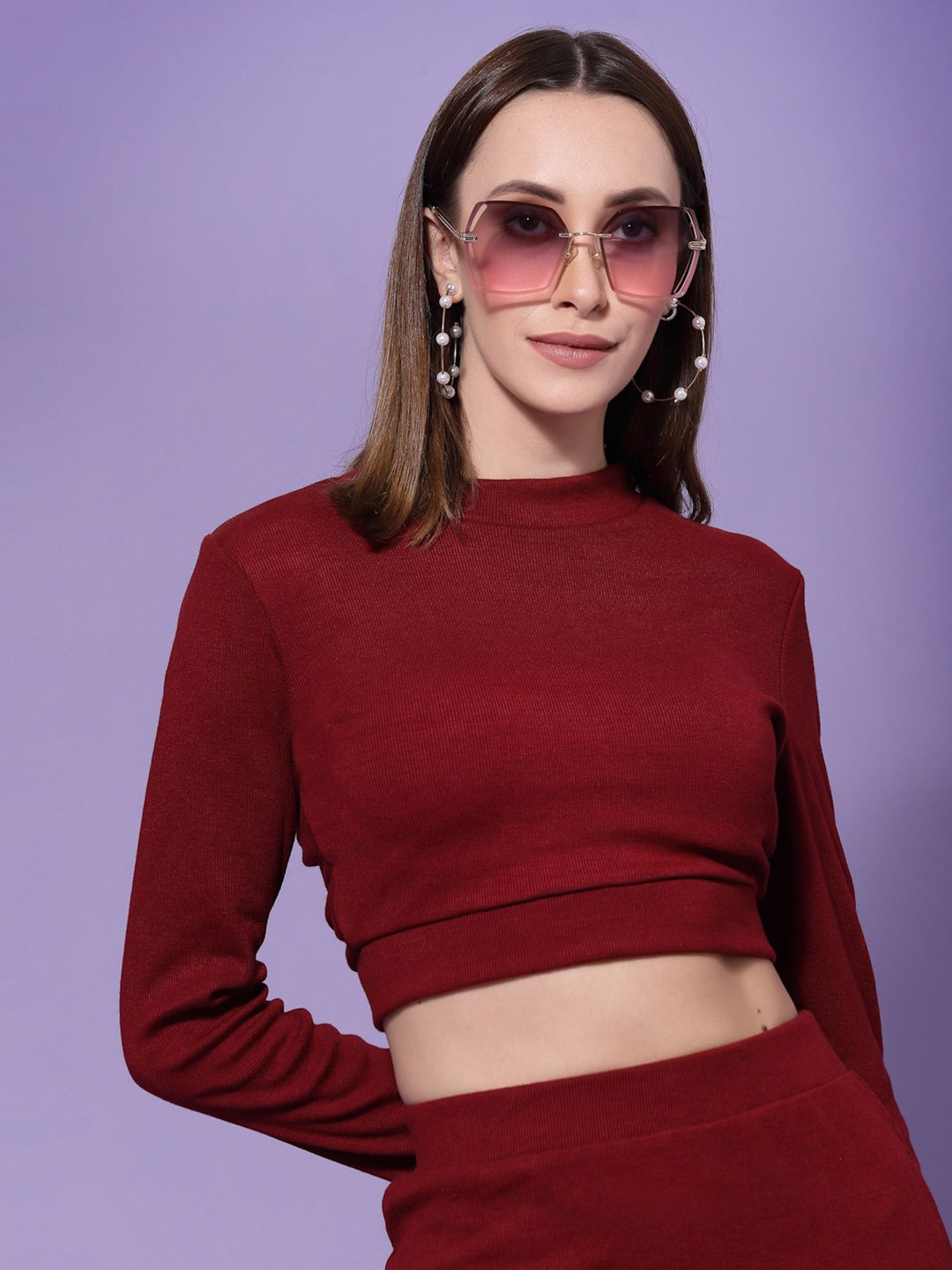 Round Neck Styled Back Crop Top