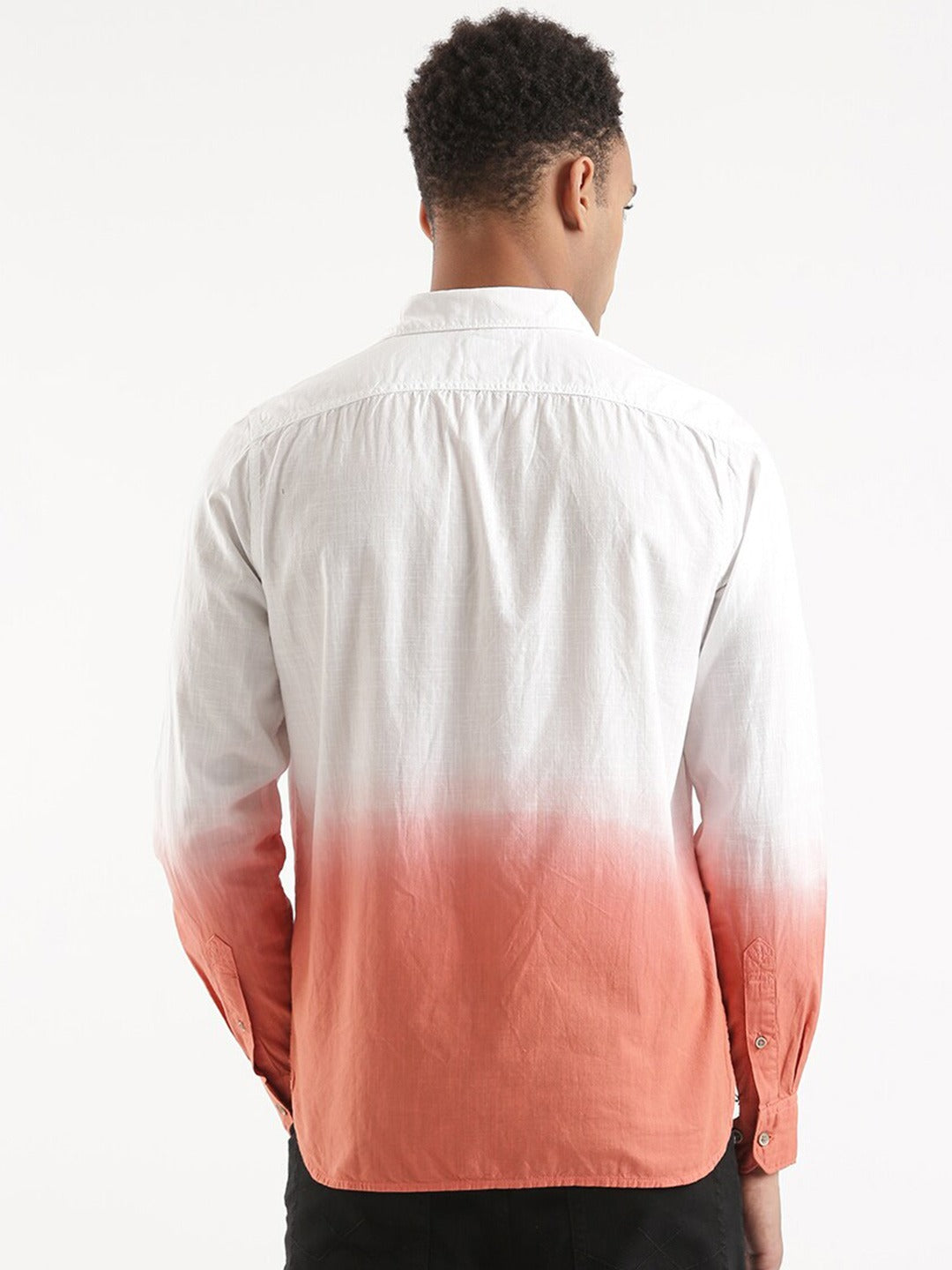 Slim Fit Colourblocked Linen Casual Shirt