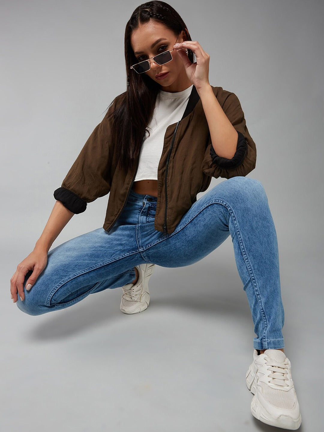 Women Blue High-Rise Clean Look Heavy Fade Slim Fit Stretchable Jeans