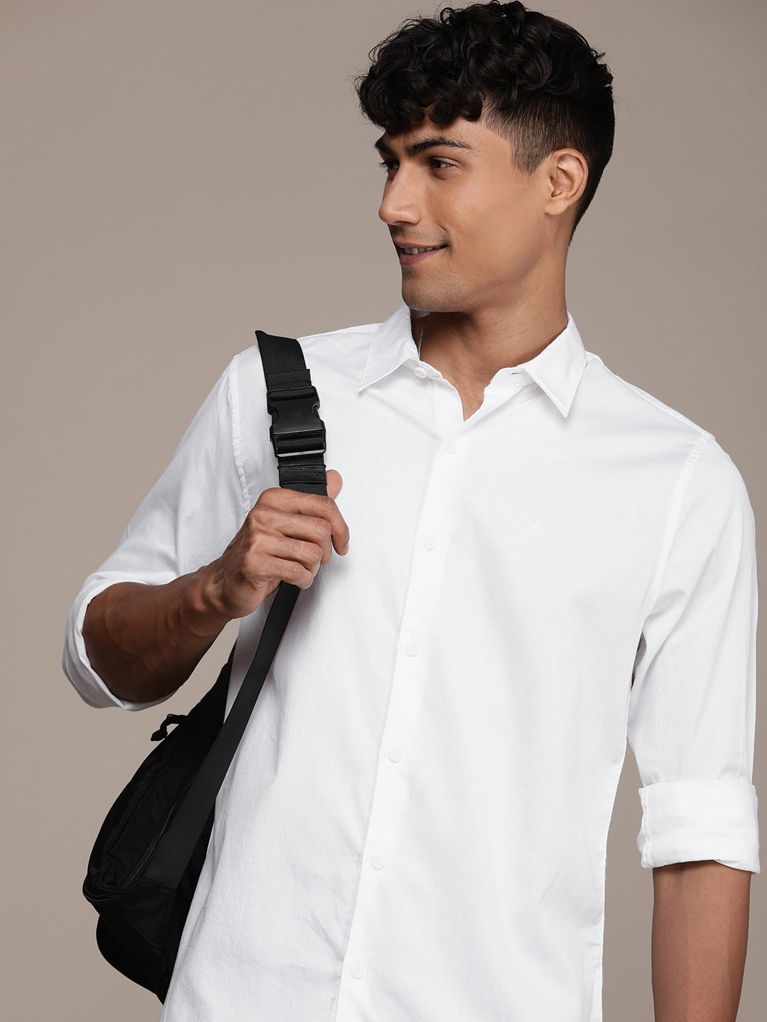 Self Design Slim Fit Pure Cotton Casual Shirt