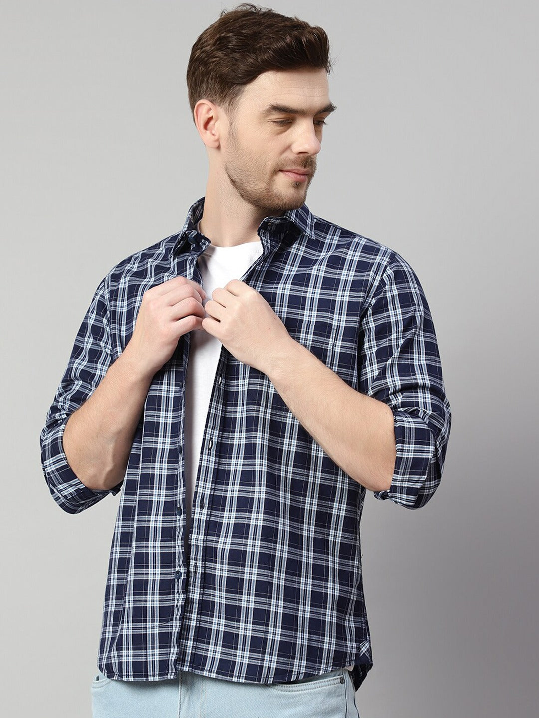 Tartan Checks Cotton Casual Shirt