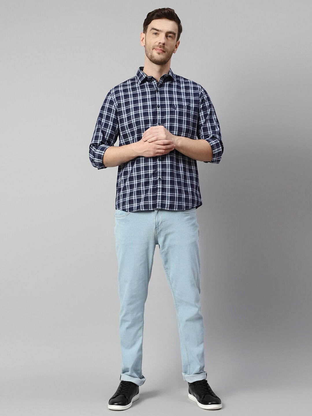 Tartan Checks Cotton Casual Shirt