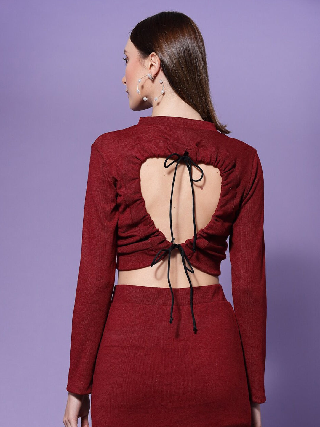 Round Neck Styled Back Crop Top