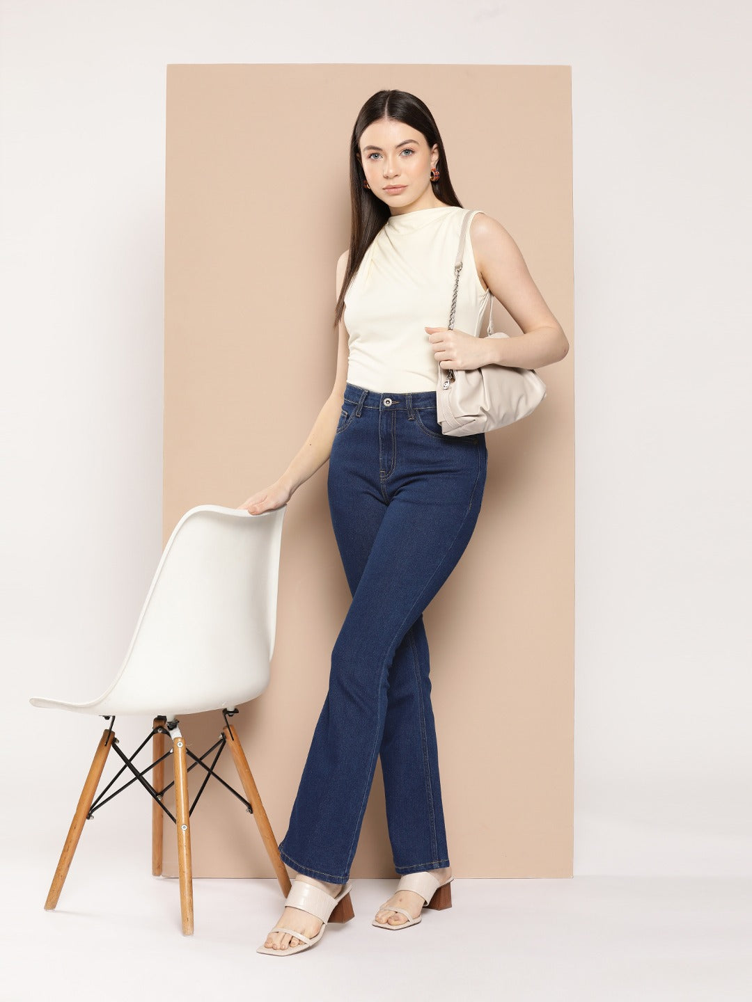 Women Blue Bootcut Stretchable Jeans