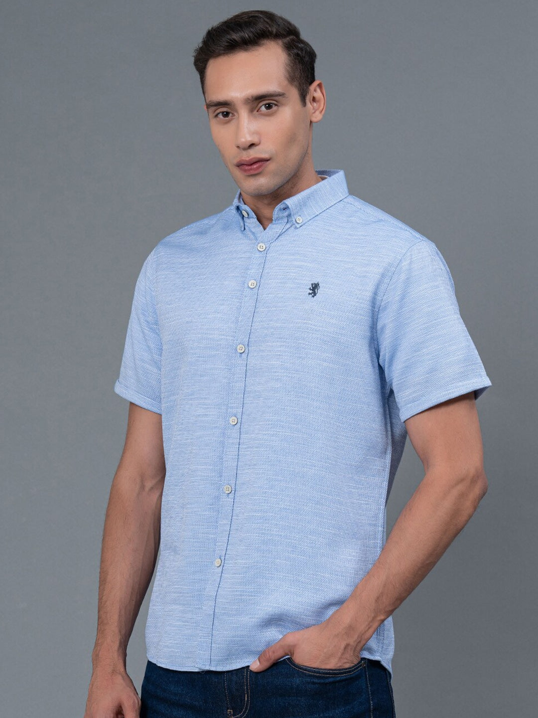 Regular Fit Button-Down Collar Casual Shirt