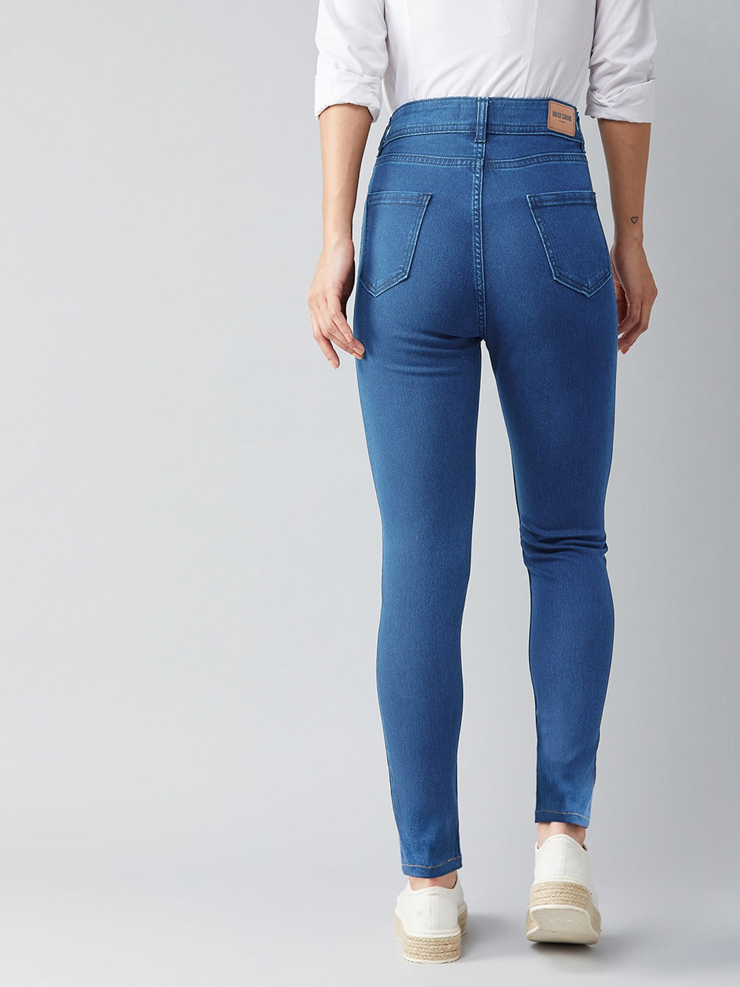 Women Blue Skinny Fit High-Rise Clean Look Stretchable Jeans