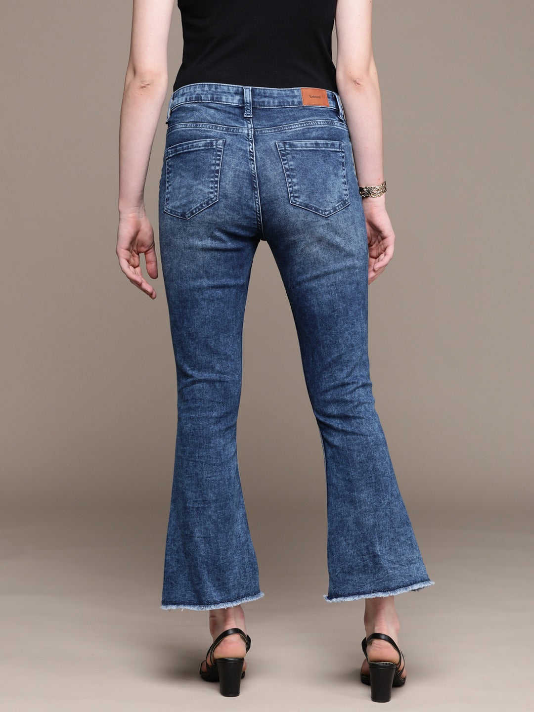 Women Indigo Denim Daze Bootcut Light Fade Panelled Stretchable Jeans