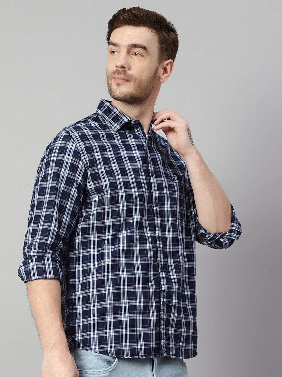 Tartan Checks Cotton Casual Shirt