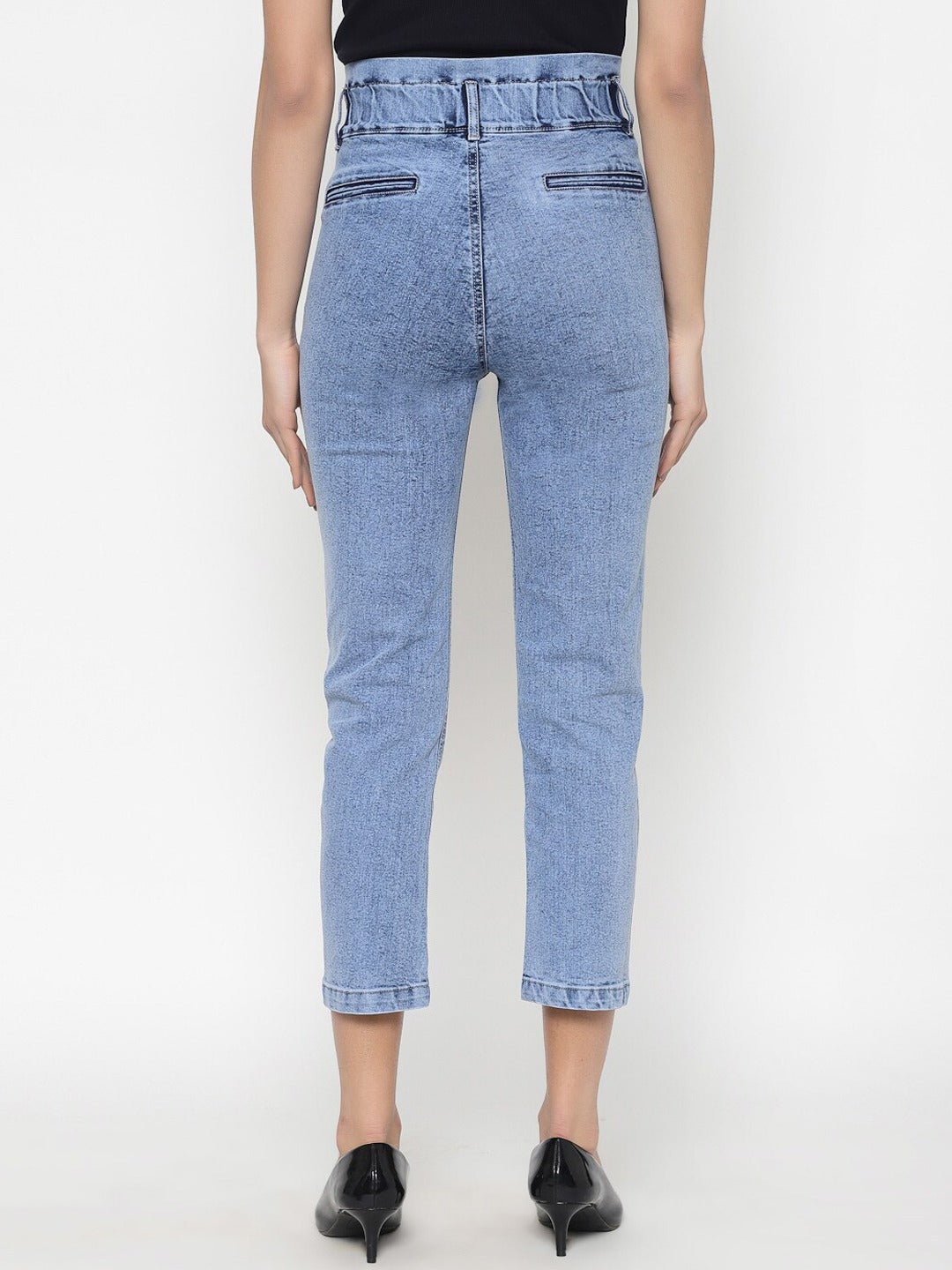 Women Blue Regular Fit High-Rise Clean Look Stretchable Jeans