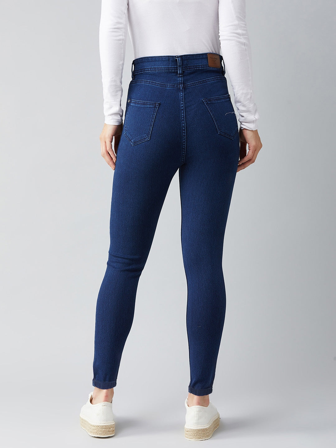 Navy Blue Skinny Fit High-Rise Stretchable Jeans