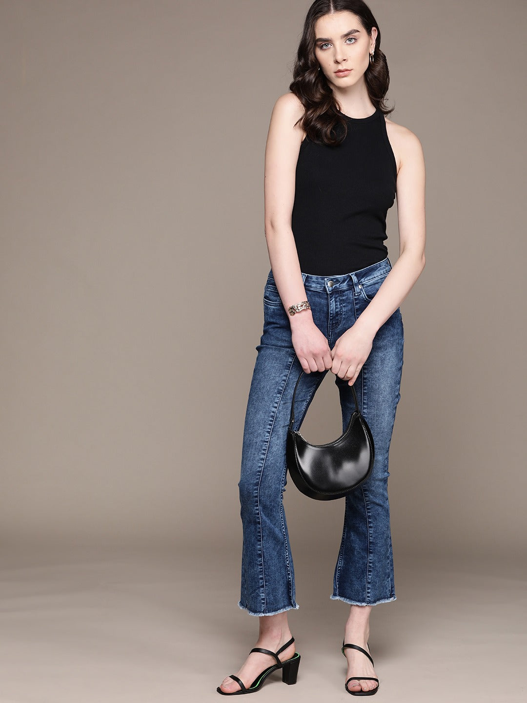 Women Indigo Denim Daze Bootcut Light Fade Panelled Stretchable Jeans