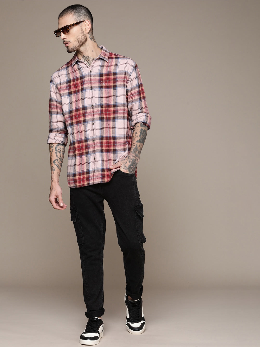 Relaxed Fit Checked Pure Cotton Casual Shirt