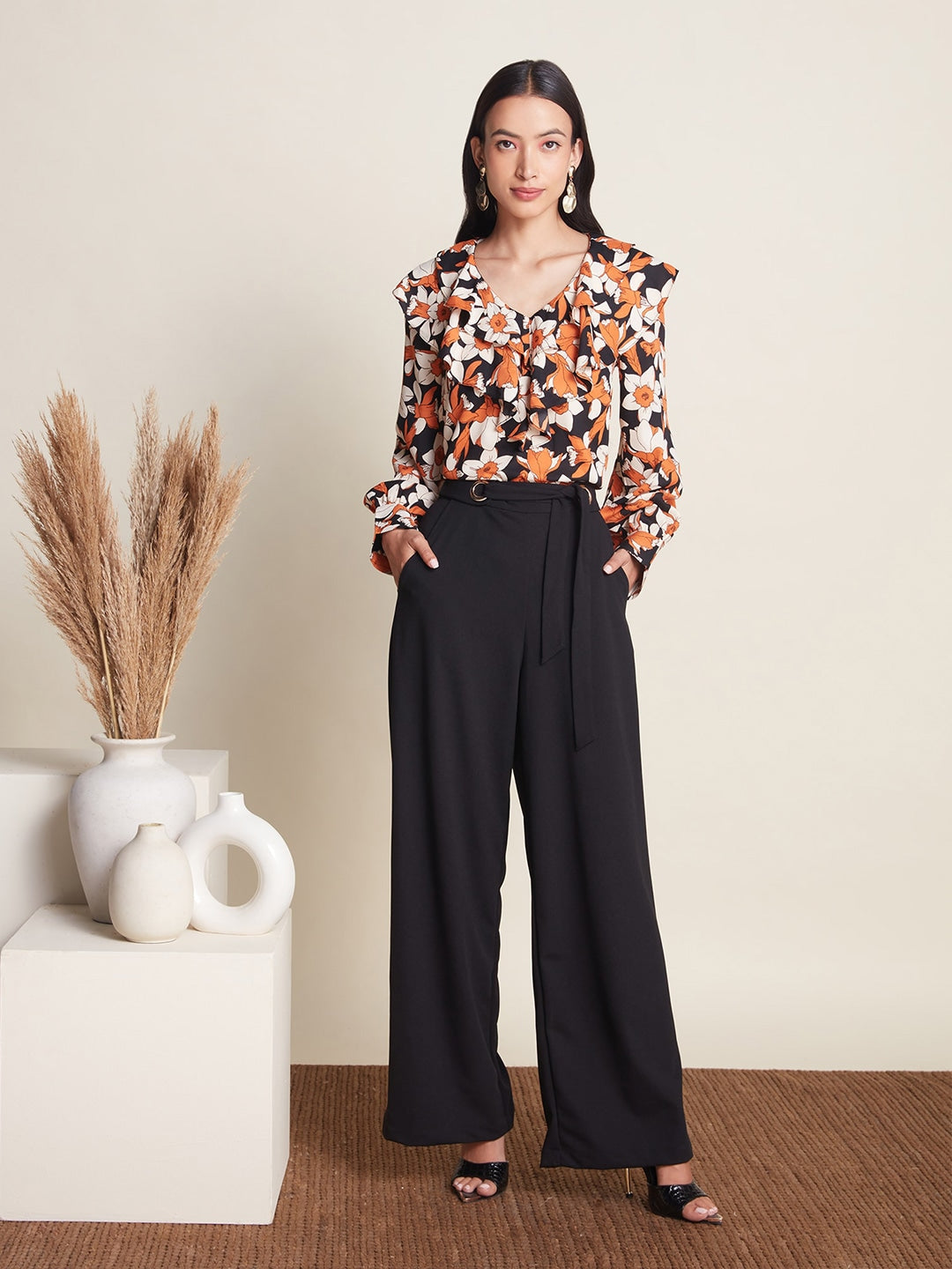 Floral Printed Ruffled Top