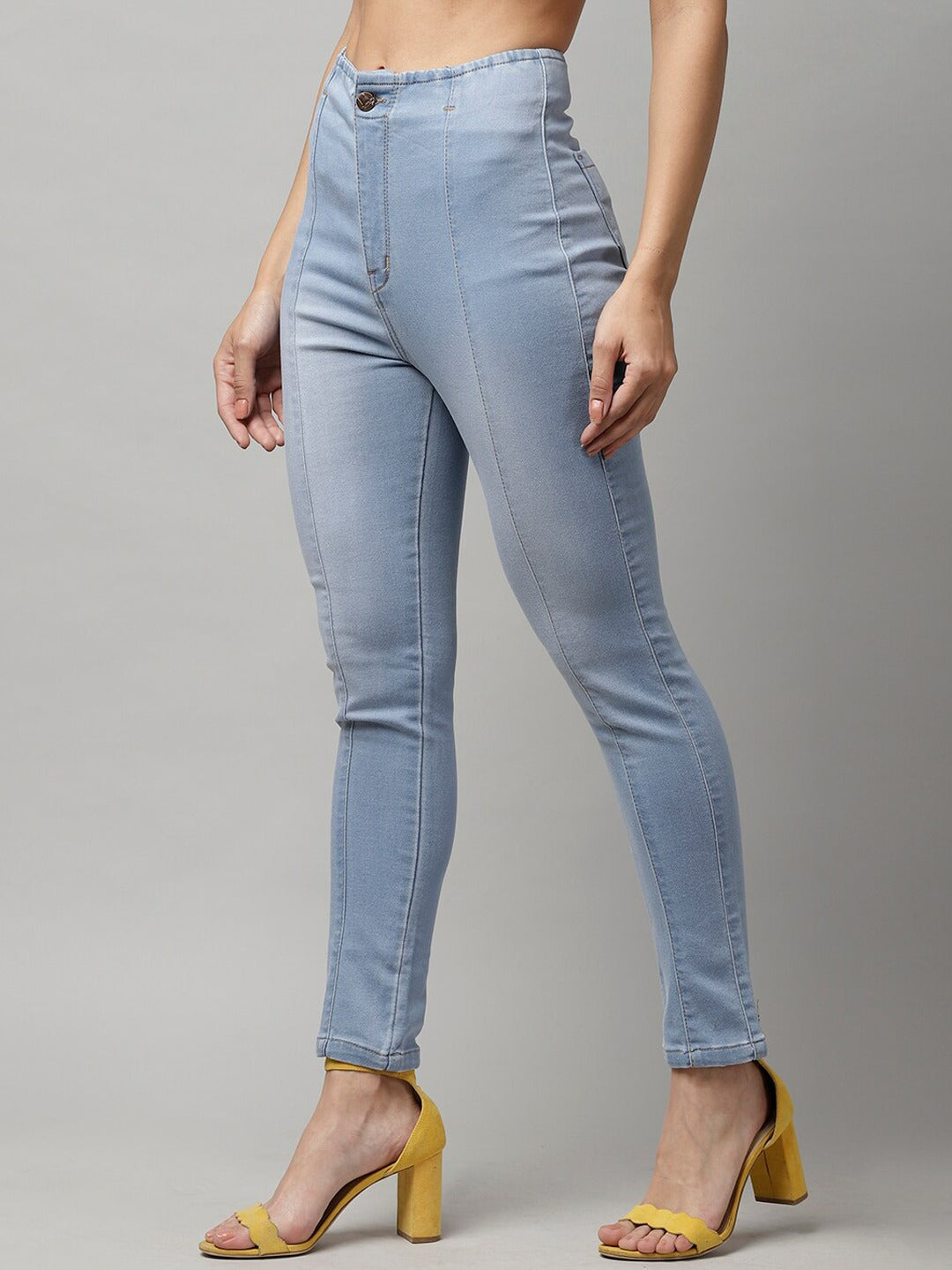 Women Blue Slim Fit High-Rise Clean Look Jeans