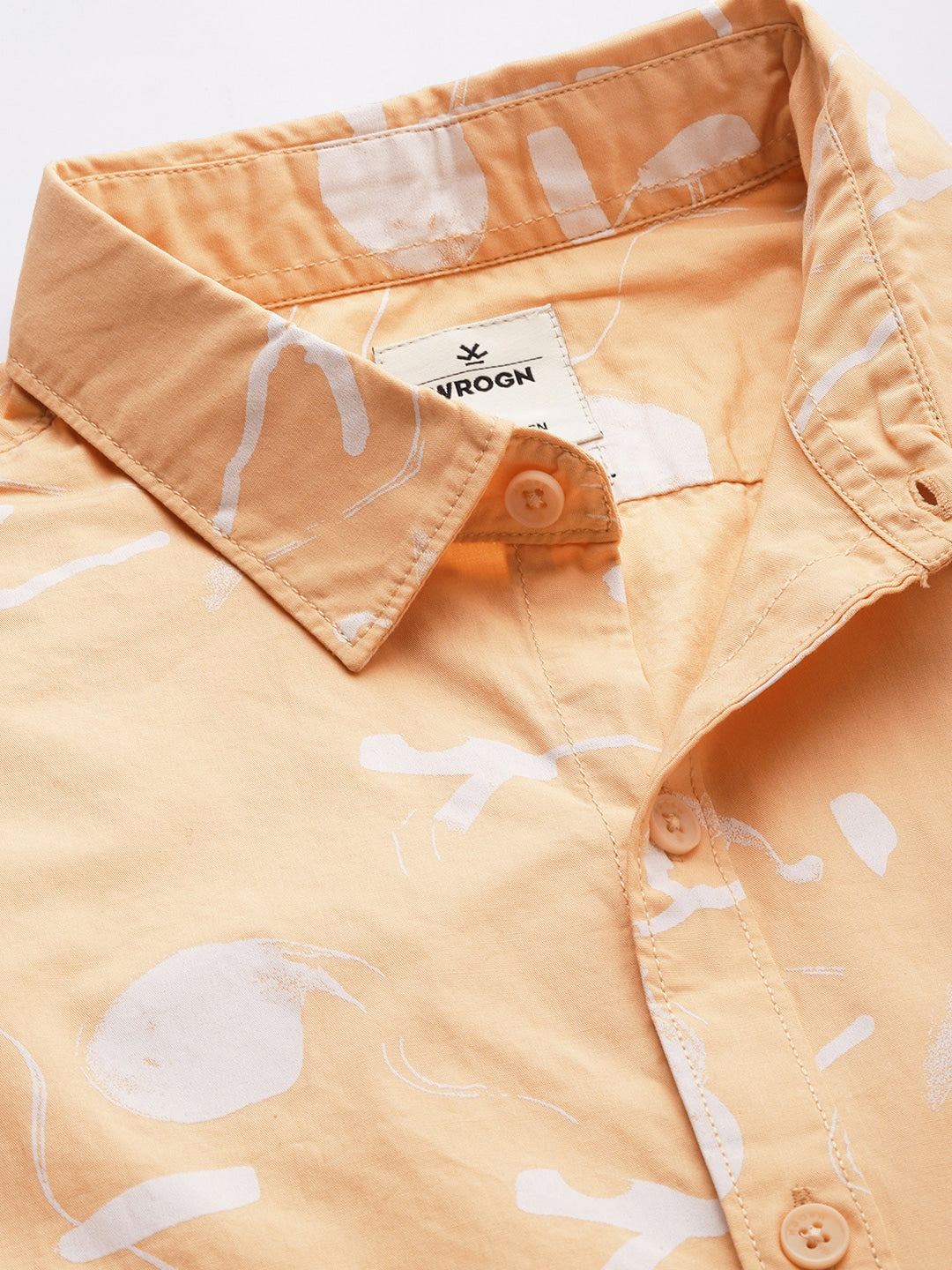 Slim Fit Abstract Printed Pure Cotton Casual Shirt