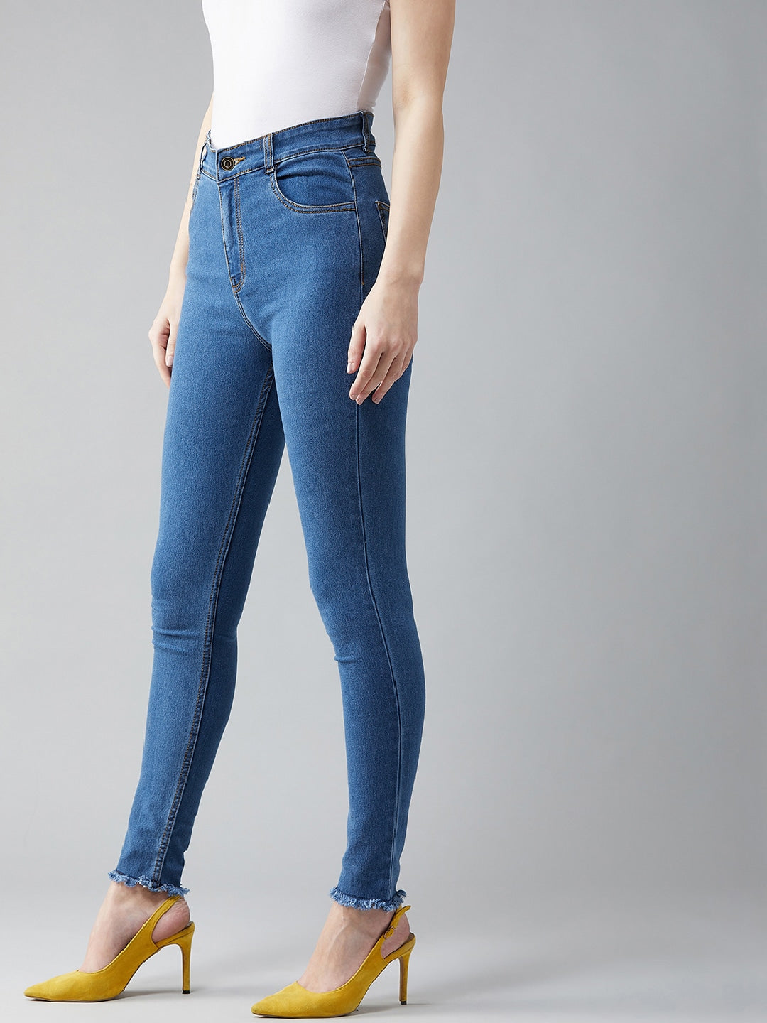 Women Blue Skinny Fit High-Rise Clean Look Stretchable Jeans