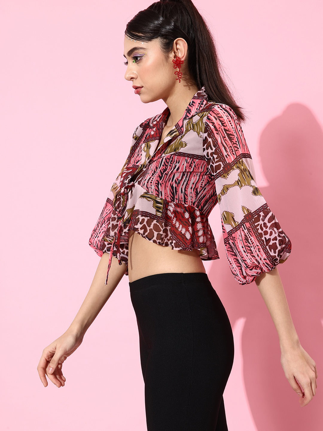 Pretty Pink Animal Printed Once Upon a Sleeve Top