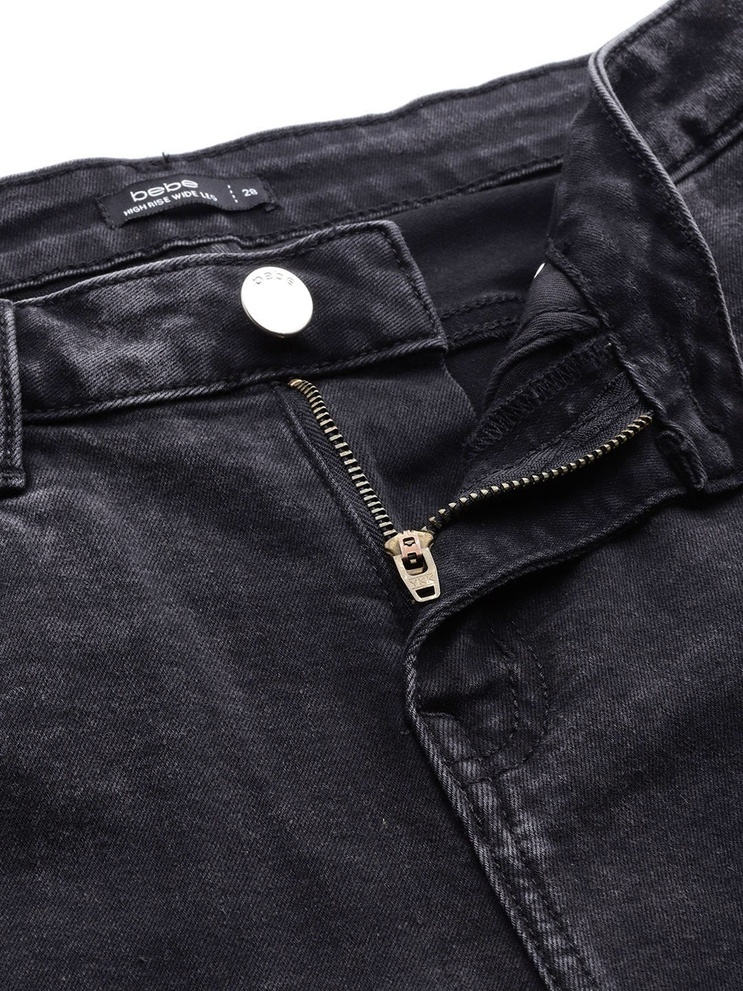 Women Charcoal Grey Essential Wide Leg Fit High-Rise Stretchable Jeans