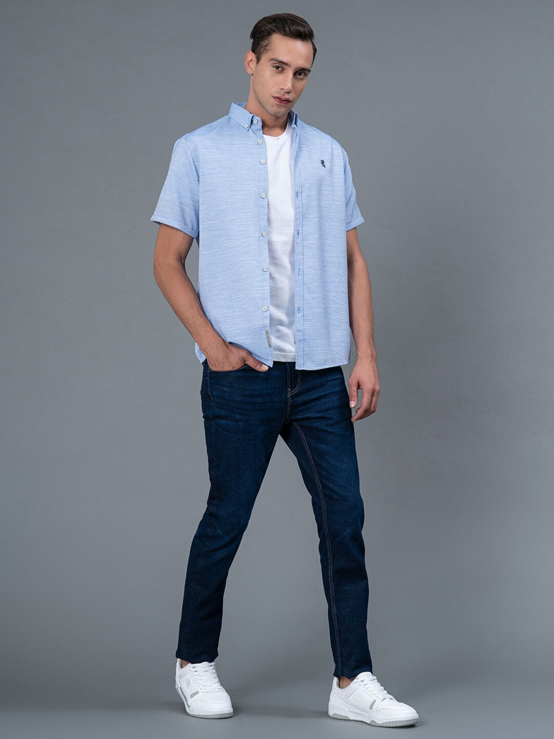 Regular Fit Button-Down Collar Casual Shirt