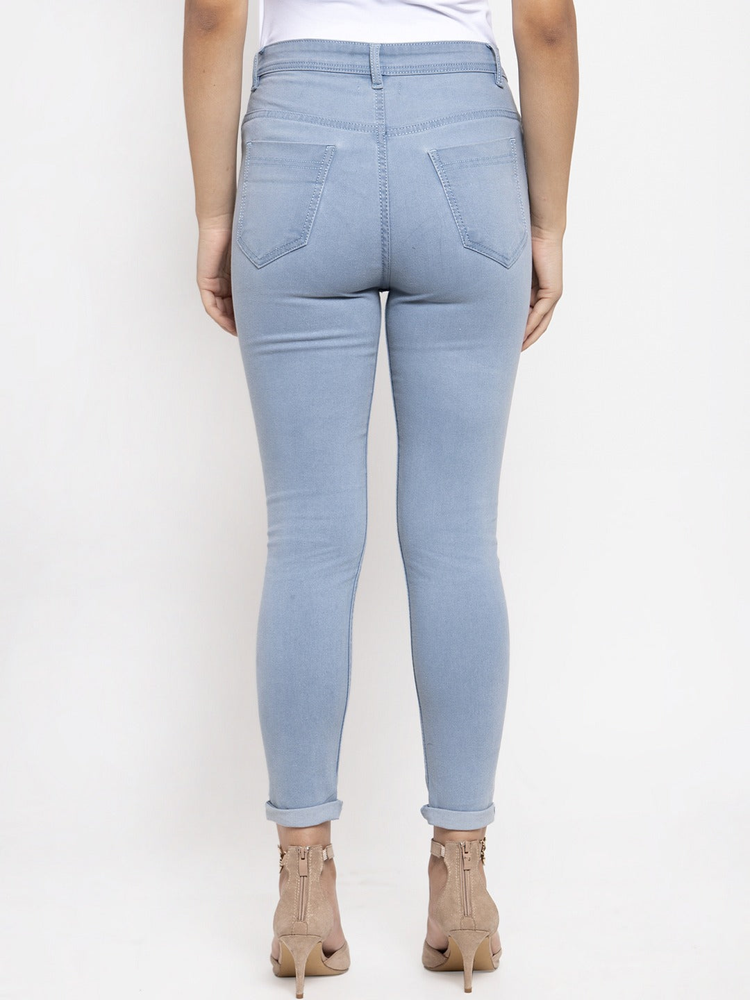 Women Blue Skinny Fit Mid-Rise Clean Look Stretchable Jeans