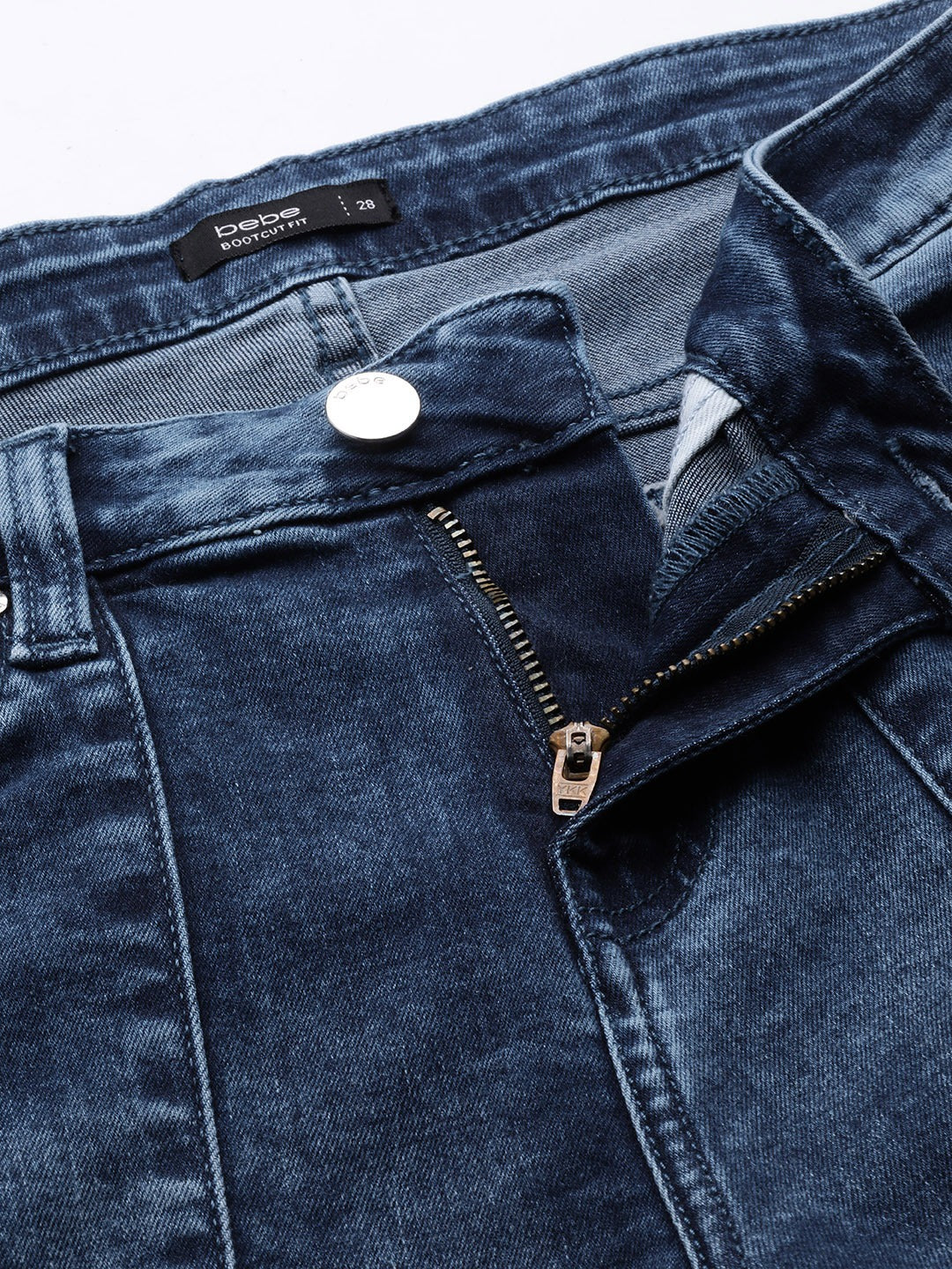Women Indigo Denim Daze Bootcut Light Fade Panelled Stretchable Jeans