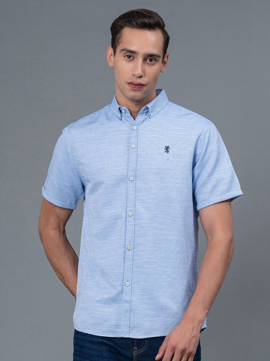 Regular Fit Button-Down Collar Casual Shirt
