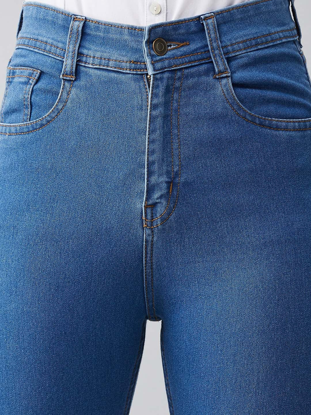 Women Blue Skinny Fit High-Rise Clean Look Stretchable Jeans
