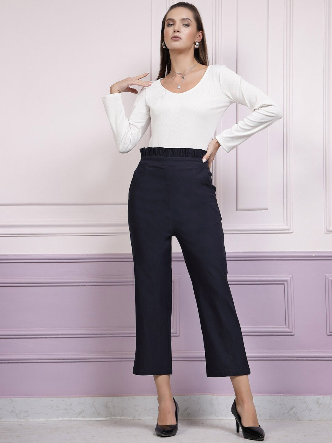 Women Smart High-Rise Trousers