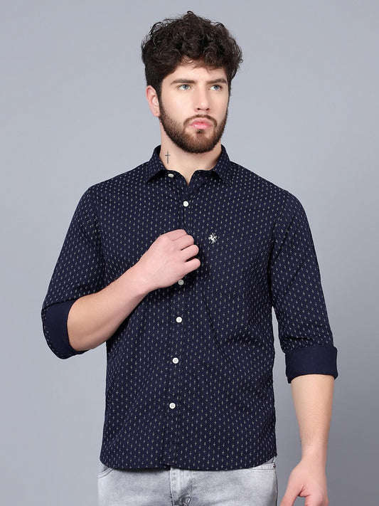 Micro Ditsy Printed Cotton Casual Shirt