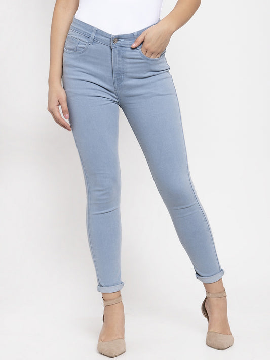 Women Blue Skinny Fit Mid-Rise Clean Look Stretchable Jeans