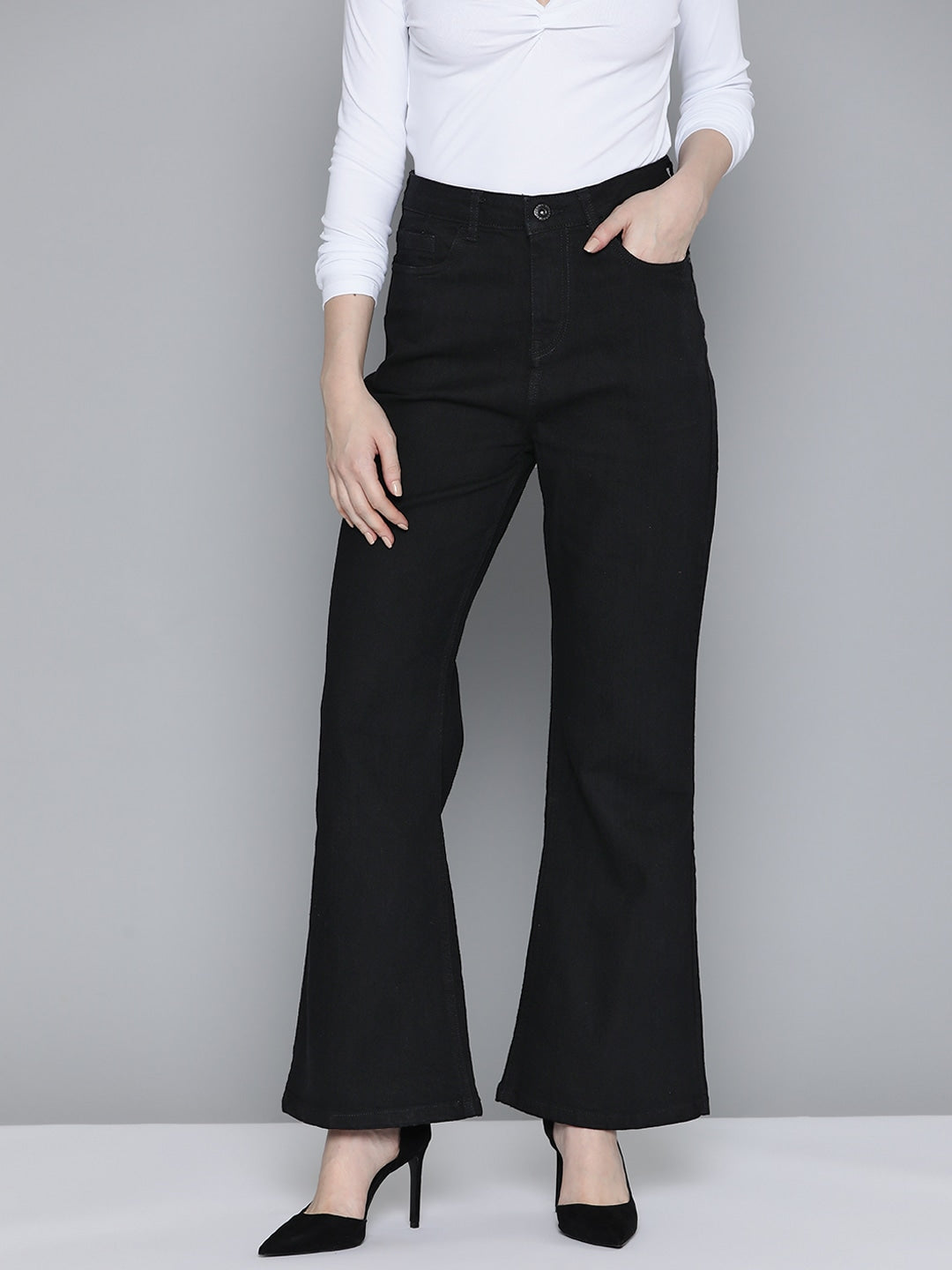 Women Flared High-Rise Stretchable Jeans