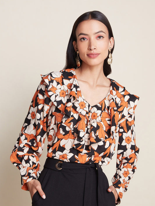 Floral Printed Ruffled Top