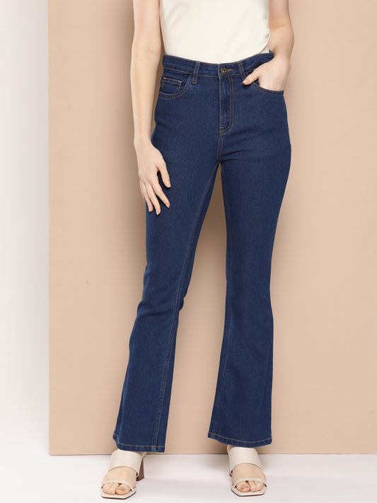Women Blue Bootcut Stretchable Jeans